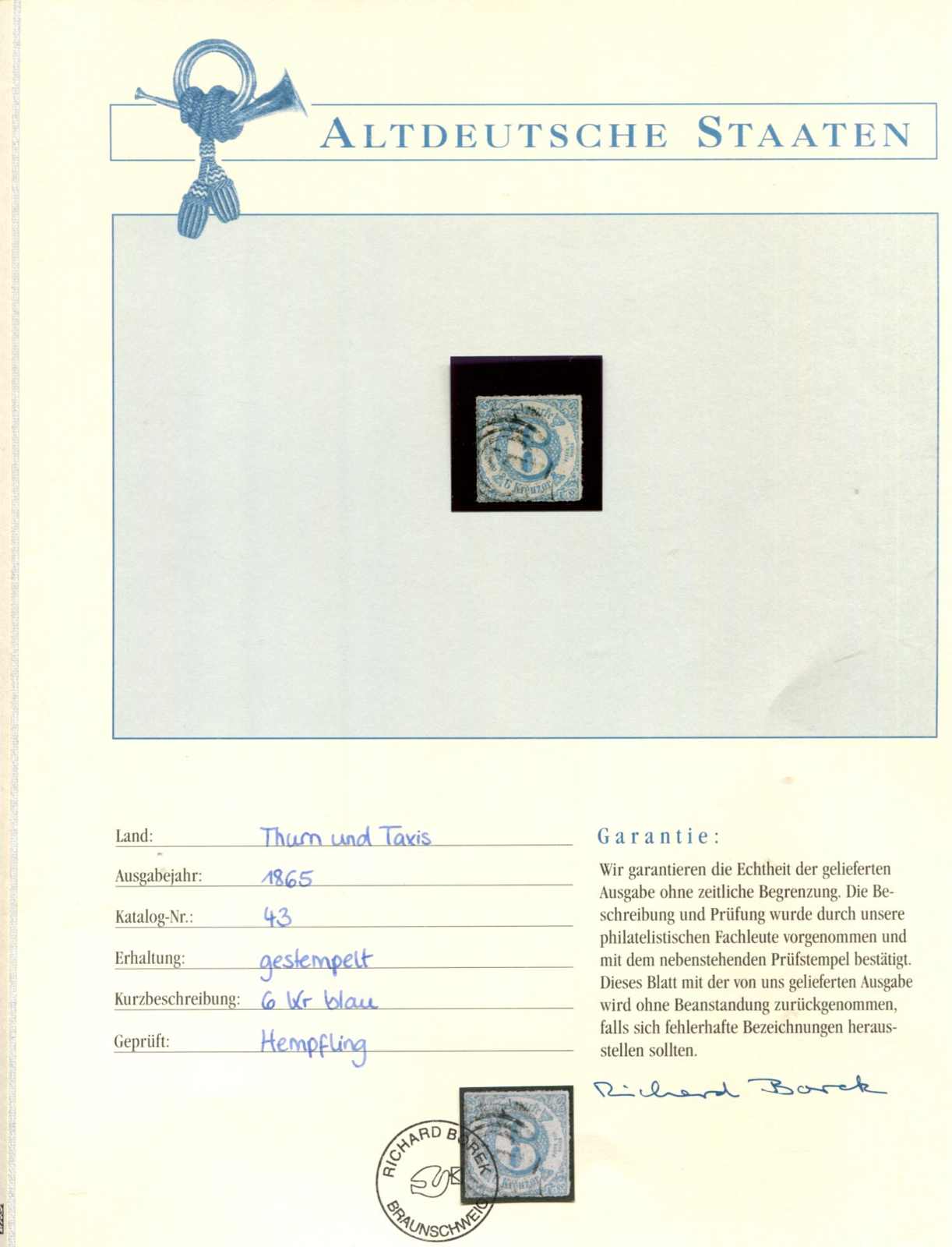 1851-1995, 5 Ringbinder mit einigen Marken ab Altdeutschland, Besetz. ...