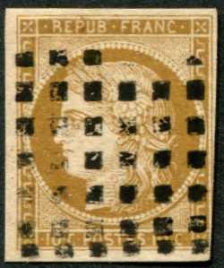 1849, 10 C. Freimarke, vollrandig, sauber gestempelt, Mi.400 ...