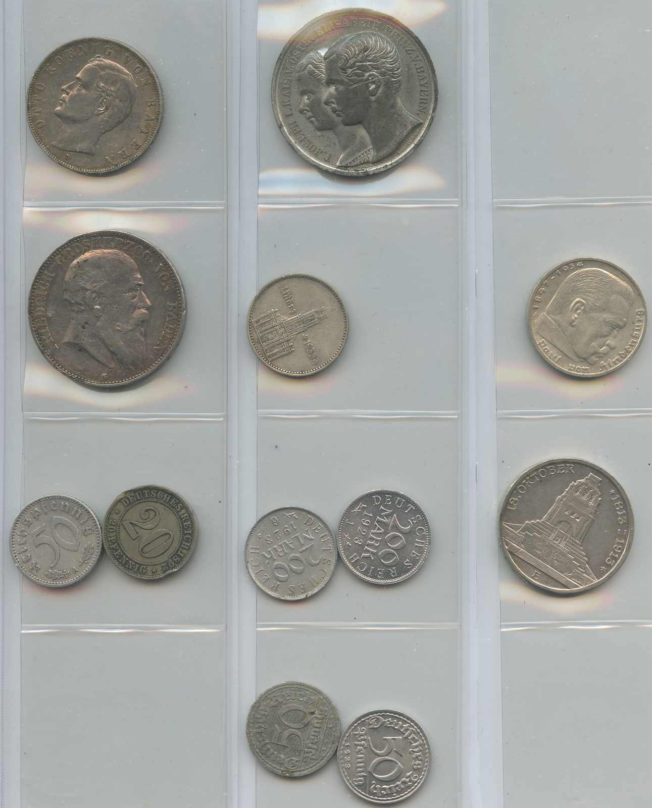 1860/1939, Album mit 36 Münzen, meist Silber, mit Kaiserreich und 3. ...