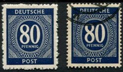 1946, 80 Pf. schwärzlichkobalt, je Farbbestimmt ARGEAutomatically ...