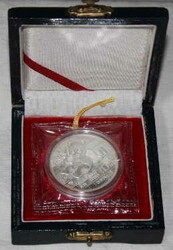 CHINA: 1989, 10 Yuan Panda mit Bambuszweig, 1 Oz Silber im orig. ...