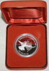 AUSTRALIEN: 2001, 1 Dollar Kookaburra, 1 Oz Silber, in orig. Etui, ...
