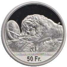 2021, 50 Fr. Schützentaler Silber, in orig. Kapsel ungeöffnet und ...