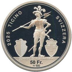 2025, 50 Fr. Schützentaler Silber, in orig. Kapsel ungeöffnet und ...