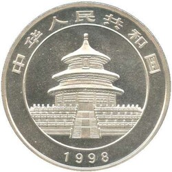 CHINA: 1998, 10 Yuan Silber-Panda, gekapselt in orig. Folie ...