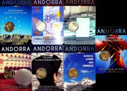 2014/2018, 7x 2 Euro Sondermünzen in orig. Blisterkarte, Erh. ...