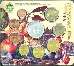 2010, Kursmünzsatz im orig. Blister mit 5 Euro Michelangelo Silber ...