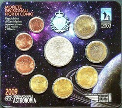 2009, Kursmünzsatz im orig. Blister mit 5 Euro Jahr der Astronomie ...