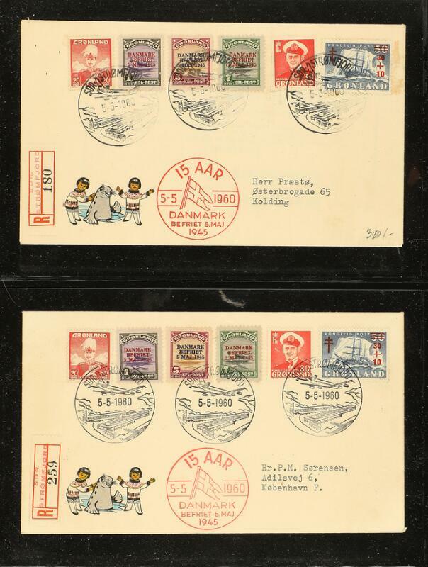 Denmark. Small box with entires incl. many airmail issues with also ...