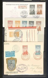 Denmark. Small box with entires incl. many airmail issues with also ...