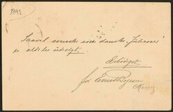 1891. 5 øre Stationery card, sent to France 27.12.1891 with Postage ...