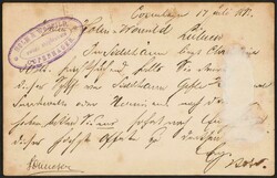 K.B. AUS DÄNEMARK. Boxed canc. on 5 øre stationery uprated with 5 ...