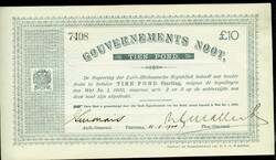 Zuid Afrikaanse Republiek ë1 (2x), ë5 (1x), ë10 (4x); the ...