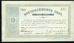 Zuid Afrikaanse Republiek ë1 (2x), ë5 (1x), ë10 (4x); the ...