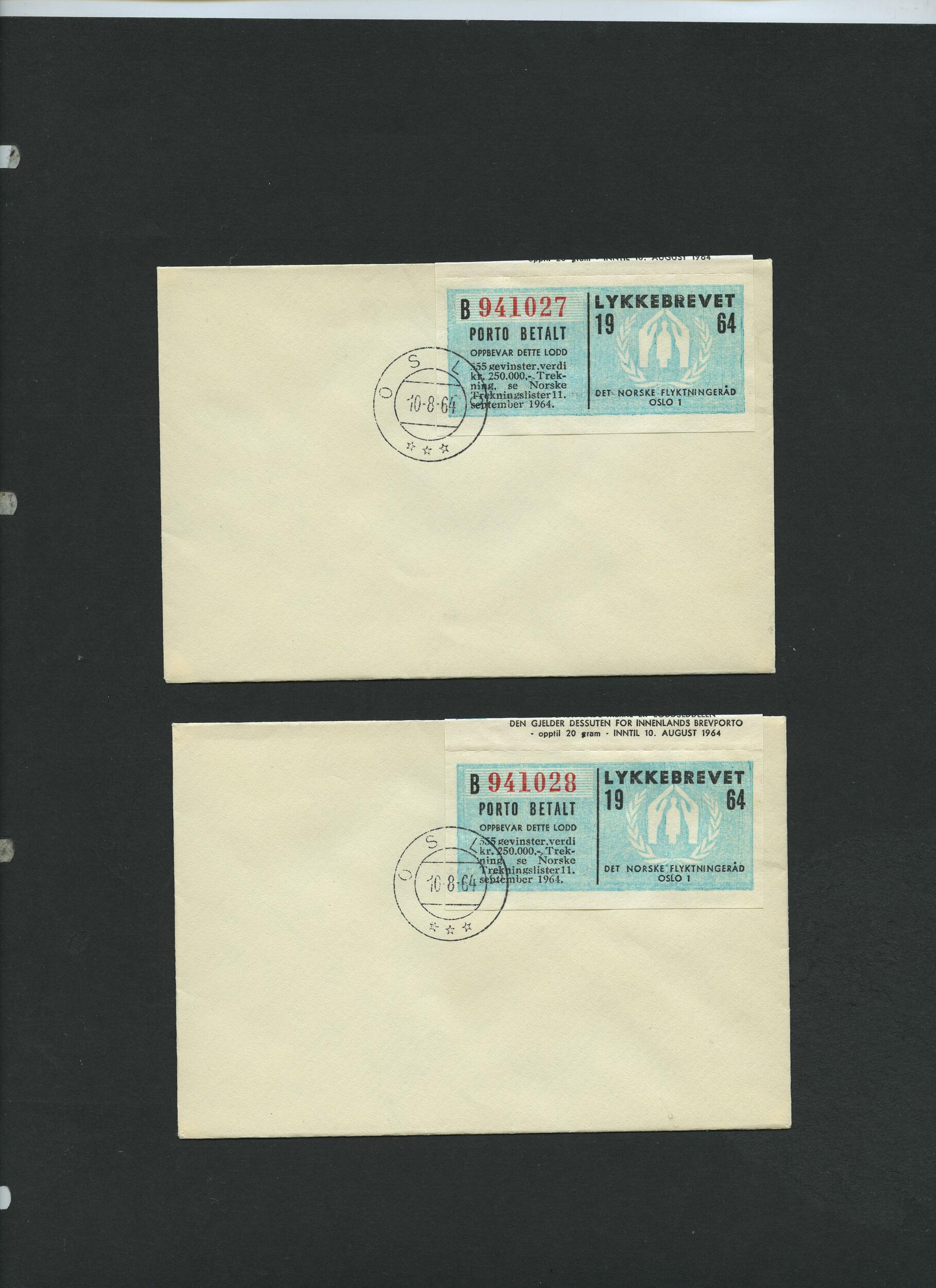 Noorwegen 1964 Fa.LMi op brief (2x) Fa.cat.2400+ Kr