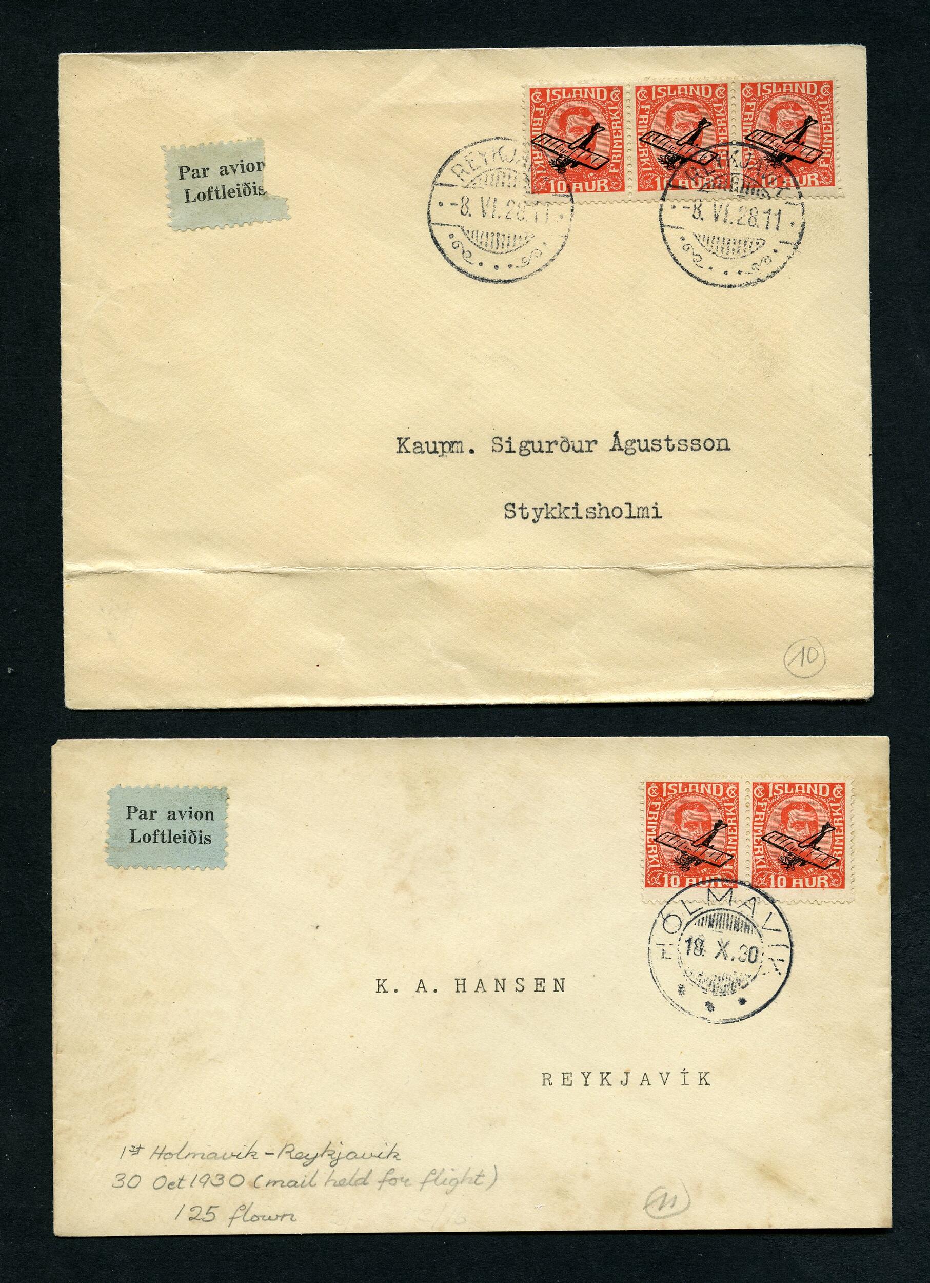 IJsland 1928-1930 4 eerste vluchten