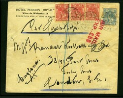 Expresse Luchtpost 1920 (6 juli) naar Londen met kleine gebreken. ...