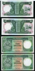 Hong Kong 12 banknotes incl. 8 $10-notes with consecutive numbers