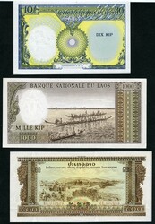 Laos 19 banknotes VF to AUNC