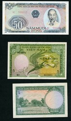 North and South Vietnam incl. Indo China 10 banknotes VF to AUNC