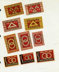 Matchbox labels incl. Afghanistan, China, Macao, Hong Kong etc. ...