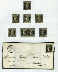 Frankrijk Yv.1-7 collectie in klemband w.o. paren en poststukken cat ...