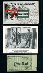 Judaïca 7 items w.o. kaart Simon Wiesenthal Centrum, bankbiljet 1 ...