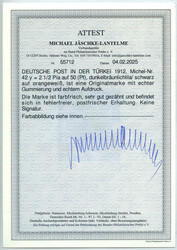 2 1/2 Pia auf 50 Pf. Freimarke 1912, dunkelbräunlichlila/schwarz auf ...