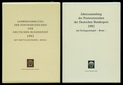 2 Jahressammlungen von 1991 und 1992 mit ESST "BONN" als nicht ...