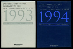 2 Jahressammlungen von 1993 und 1994 (Mi.-Nr.1+2) mit ESST "BONN". Mi ...