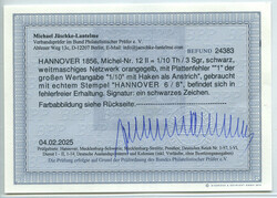 1/10 Th / 3 Sgr. Freimarke 1856, schwarz, weitmaschiges Netzwerk ...