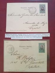 ARGENTINIEN - 2 grosse Alben mit Belegen ab 1893, u.a. GA mit MUESTRA ...