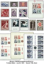 MONACO - 1945/98, augenscheinl. kpl. ** Slg. sauber in 7 blauen ...