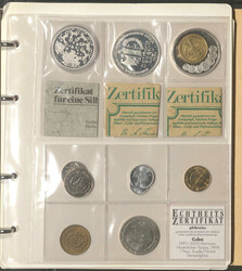 MÜNZEN - Sammlung im Album mit Silbermünzen u. Medaillen wie ...