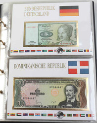 GELDSCHEINE - schöne Slg. v. 58 Banknoten-Briefen im Ringbinder, ...