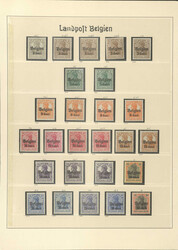 LANDPOST IN BELGIEN - spez.Slg. mit Typen u. Farben ab Nr. 1/9, dabei ...