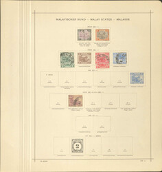 MALAIISCHER STAATENBUND - 1900/22, Slg. ab Nr. 1 #, 2/5 *, 9 *, 10 #, ...