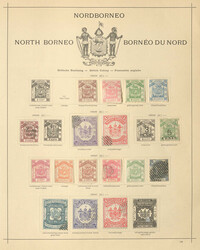 NORDBORNEO - Slg. auf alten Blättern u. Steckkarten mit vielen ...