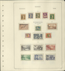 SCHWEIZ - 1930/50, **/# Slg. auf Vordruckblättern, weitgehend kpl., ...