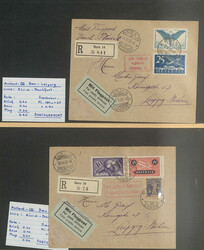 SCHWEIZ - schöne Slg. v. 21 Flugpost-Belegen im Album, meist der ...