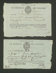 SCHWEIZ - 1808/44, 10 alte Postscheine, darunter Stempel "Payerne"