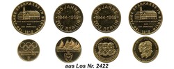 8 GOLDMEDAILLEN - in oftmals 900er-Goldlegierung, mit teils Bezug auf ...