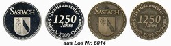 1250 JAHRE SASBACH - Konvolut mit 52 Silbermedaillen (999er) zu ...