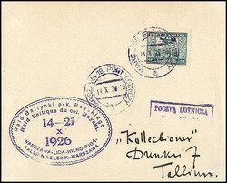 1926, 14.X. Warschau - Tallinn, 10 Gr. Flugpost auf Flugpostkarte ab ...