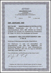 Briefmarkenausstellung Debria 1950 auf dekorativem R-Schmuck-FDC ab ...