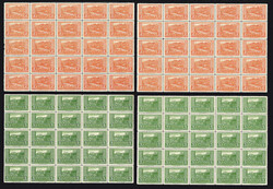 Freimarken 1922, 150 tadellos ** Serien in Bogenteilen. Mi. 1.800,- ...