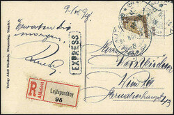 2 Kr. braun als diagonale Halbierung vom Oberrand, als ...