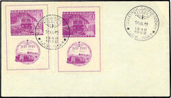 Eisenbahn-Blockpaar 1949 auf tadellosem Blanco-Ersttagsbrief mit ESST ...