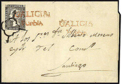 6 Cs. schwarz 1850, farbfrisch, allseits vollrandig mit weissen ...