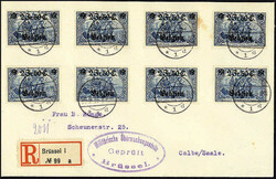 2 F. 50 C. a. 2 Mk. Germania, gleich 8 Werte als spektakuläre ...